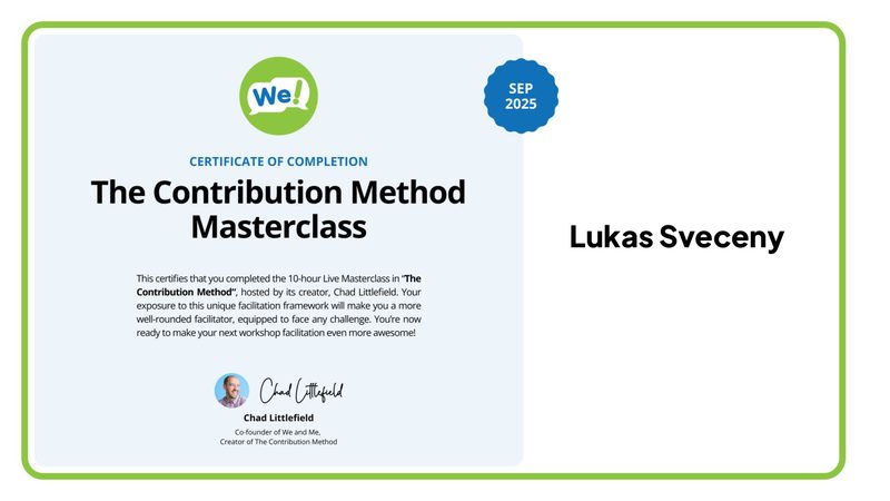 The Contribution Method Masterclass certificate